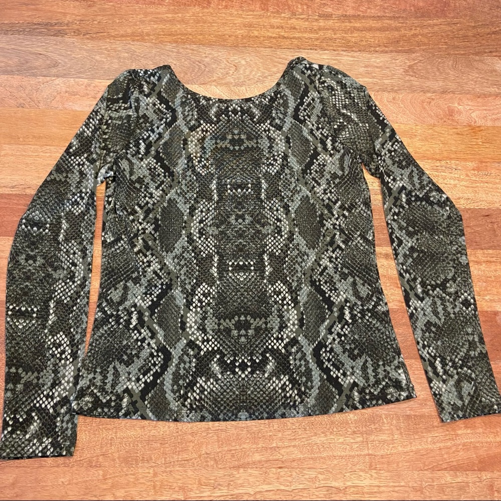 Snake Print Long Sleeve Top